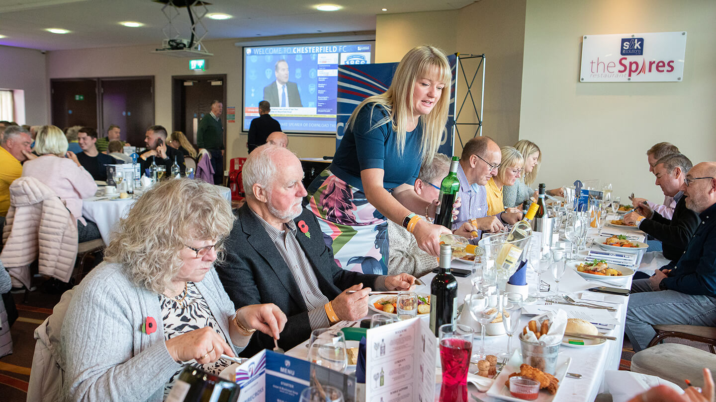 Hospitality Package Includes:-Pre-match Superb 3 Course MealReserved Table for the day (tables may be shared)Pay Bar FacilityWaitress ServiceReserved Padded Seat directly in front of RestaurantTea & Coffee at Half-Time